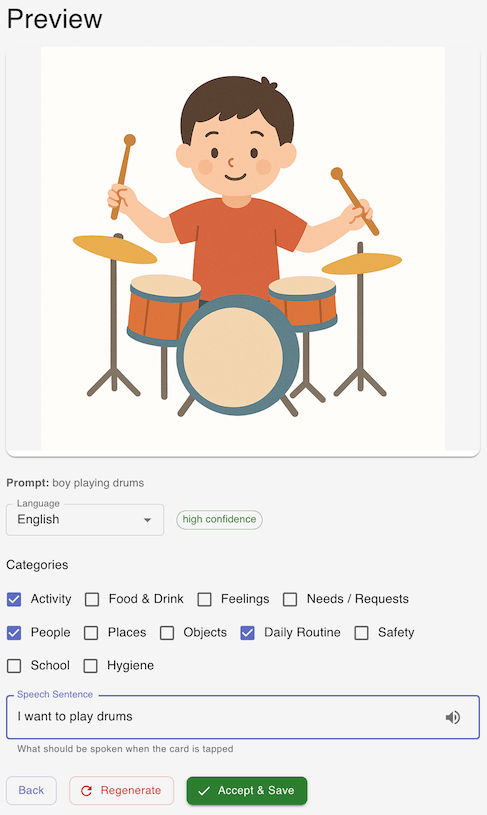 Create and preview card