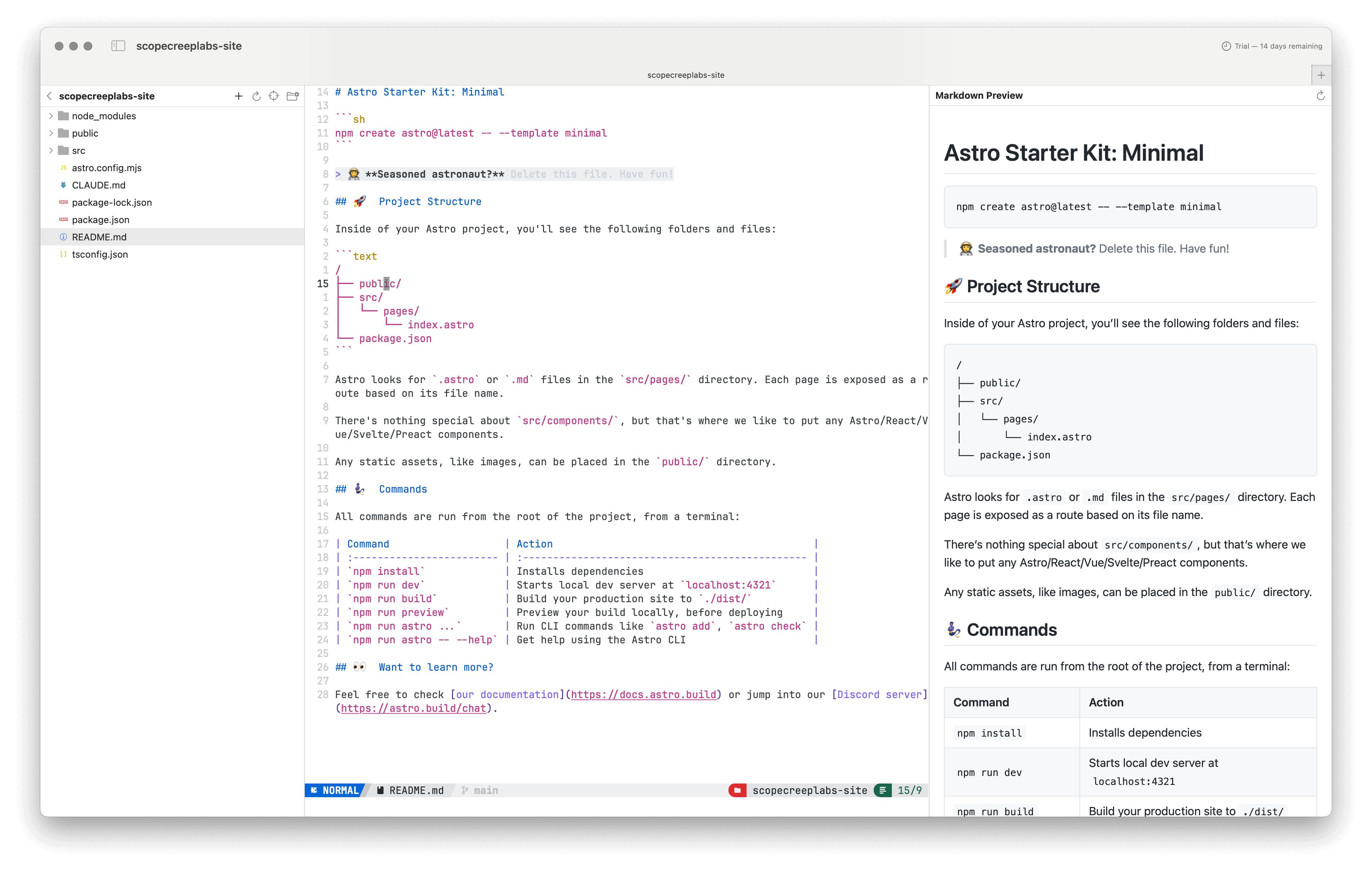 Trinity main editor view — click to view gallery